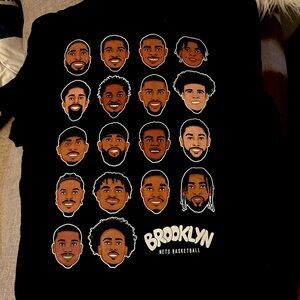 Brand new Brooklyn Nets team players t-shirt